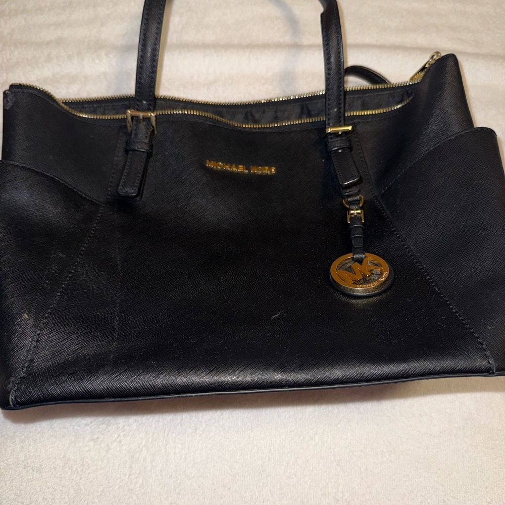 Michael Kors Black Pebbled Leather Tote